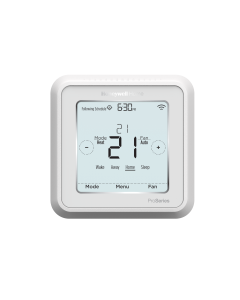 A black square thermostat with rounded edges showing the temperature set to 72.